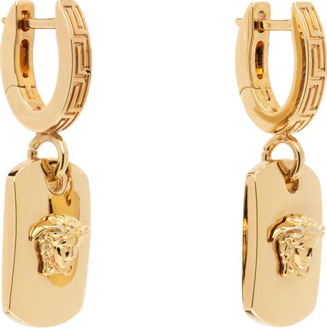 versace gold large hoop earrings|versace medusa hoop earrings.